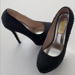 Black sparkly stilettos